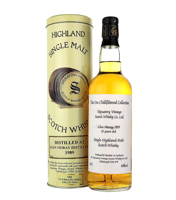 Signatory Vintage, Glen Moray 10 Years Old The Un-Chillfiltered Collection 1989, 70 cl, 43 % Vol. (Whisky), Schottland, Speyside, The un-chillfiltered collection