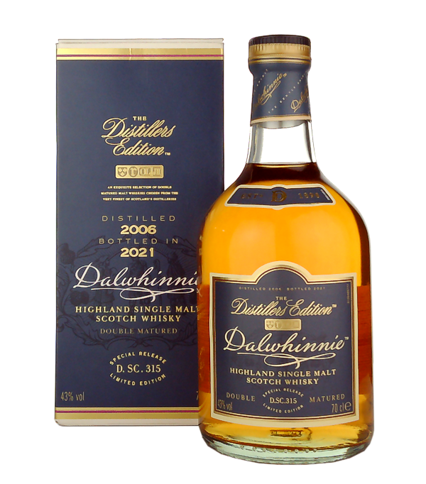 Dalwhinnie The Distillers Edition 2021 Double Matured 2006, 70 cl, 43 % Vol. (Whisky), Schottland, Highlands, Das gälische Wort von dem Dalwhinnie abstammt ist 'Dail-coinneeamh', was so viel heisst wie 'Treffpunkt'. Dalwhinnie Distillers Editions werden in Oloroso-Sherry-Fässern veredelt.   Destilliert: 2006 Abgefüllt: 2021     Aging: 15 Jahre in eichen Fässern Finish: Oloroso Sherry Fässern Farbstoff: Zuckerkulör 
