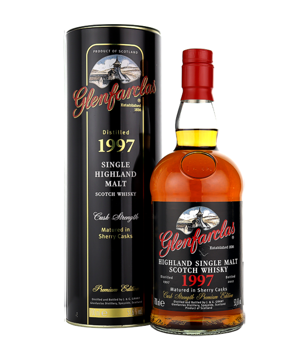 Glenfarclas 15 Years Old «Cask Strength Premium Edition» 1997/2012, 70 cl, 53.6 % Vol. (Whisky), Schottland, Speyside, Destilliert: 1997 Abgefüllt: 20.02.2012 Anzahl Flaschen: 6000