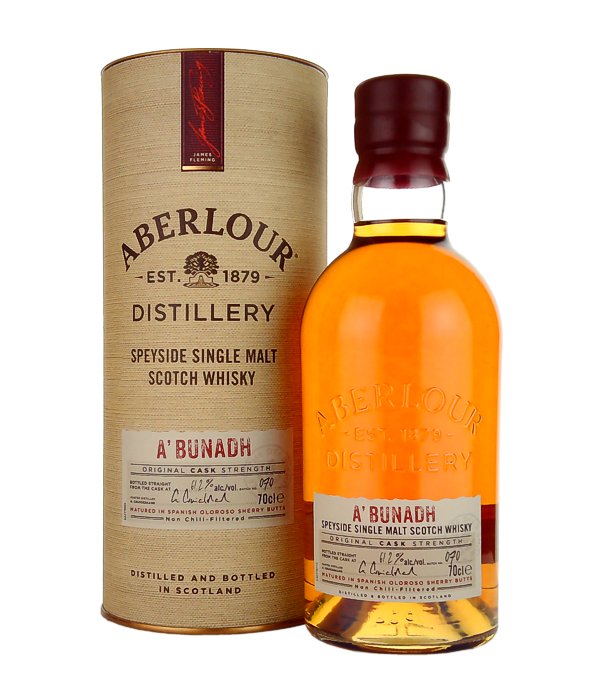 Aberlour A'BUNADH Cask Strength Batch No. 70 2021, 70 cl, 61.2 % Vol. (Whisky), Schottland, Speyside, `A`bunadh` is Gaelic and means `from the original`. This single malt is meant to be a respectful toast to Aberlour founder James Fleming. This batch is aged in Spanish Oloroso sherry barrels. Barrels, is bottled at cask strength and is not chill-filtered.  Batch number 70