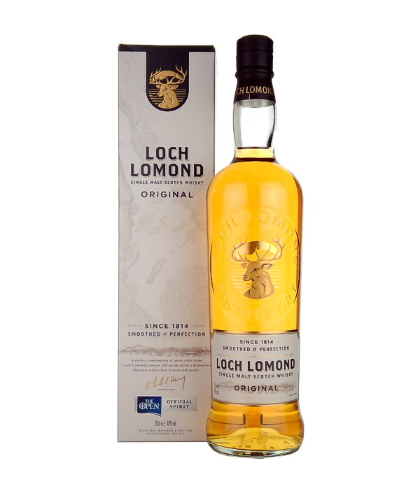 Loch Lomond Whiskies ORIGINAL Single Malt, 70 cl, 40 % Vol. (Whisky), Schottland, Highlands, Der Loch Lomond Whisky ist ein Single Malt Scotch Whisky aus den Highlands mit 40 % Volumen. Frisch fruchtig, mit einer dezenten Spur Rauch, bietet der Loch Lomond zum günstigen Preis ein ausgezeichnetes Geschmackserlebnis. Über das Alter dieser Abfüllung verrät die Destillerie keine Details. Auf dem blauen Etikett des Loch Lomond Whiskys ist lediglich zu erfahren „Aged in Old Oak Casks“. Es handelt sich beim Loch Lomond Blue Label um einen No Age Statement Whisky, der bereits in jungen Jahren z
