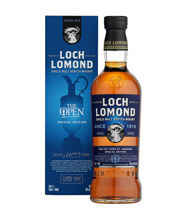 Loch Lomond Whiskeys THE OPEN 2022 Single Malt Special Edition, 70 cl, 46 % Vol. (Whisky), Schottland, Highlands, The Open Special Edition 2022 Single Malt is exceptional in character with an explosion of strawberries, peaches and lime citrus, a creamy fudge sweetness and a lingering oaky spice with smooth smoke on the finish.  This special edition whiskey will be in Aged in American oak casks before being hand selected for additional finishing in Bordeaux red wine casks to add an extra layer of complexity to our signature house style and create a delicious whiskey. Michael Henry, our Master Blender, create