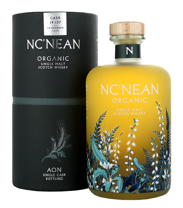 Nc'nean  AON 19-137 Ex-Bourbon Organic Single Cask Scotch Whisky, 70 cl, 57.1 % Vol., Schottland, Highlands, Nc`nean AON 19-137 Organic Single Cask Scotch Whiskey is the exclusive Swiss single cask bottling with only 264 bottles.  <strong>How does Nc`nean AON 19-137 taste?</strong> This whiskey offers aromas of peach syrup, a sweet fruit salad, as well as nuances of marzipan and a hint of angelica spice and licorice root  Distilled: March 2019 Bottled: February 2024 Barrel type: ex Bourbon Dye: without dye Cold filtered: without cold filtration  Number of bottles: 264 worldwide