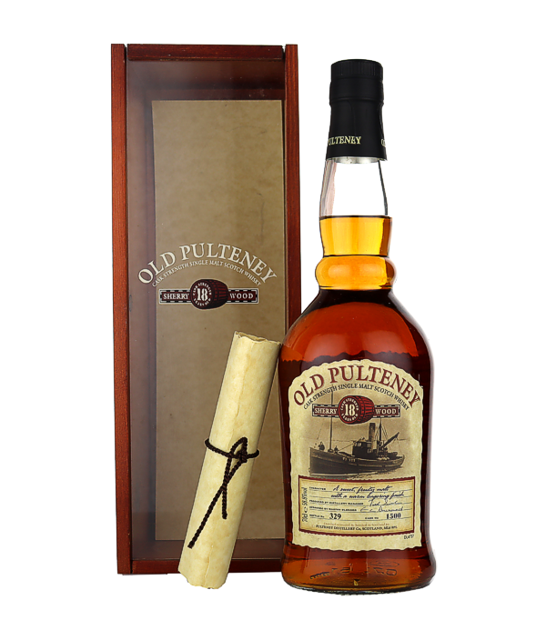 Old Pulteney 18 Years Old Sherry Wood 1982 / 2001, 70 cl, 58.8 % Vol. (Whisky), Schottland, Highlands, bottle n 329   cask n 1500