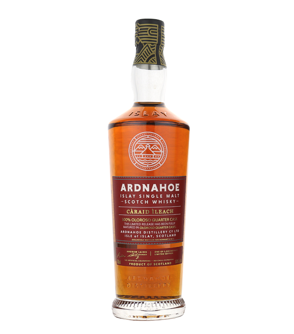 Ardnahoe �C�raid �leach #1� Oloroso Cask Single Malt Whisky, 70 cl, 50 % Vol., Schottland, Isle of Islay, L� o� les vagues se fracassent contre les rochers escarp�s et o� Islay r�v�le son �me sauvage, deux compagnons jusque-l� insoup�onn�s �mergent � ​​une d�couverte in�dite n�e d'un environnement rude.  Ardnahoe ��C�raid �leach n��1�� et Ardnahoe ��C�raid �leach n��2��, un duo d'Islay vieilli en f�ts de sherry de 25�litres.  <strong>Quel est le go�t d'Ardnahoe C�raid �leach n��1�?</strong> Le bouquet s'ouvre sur des notes intenses de cacao, d'orange fra�che, de cerises noires et de cend