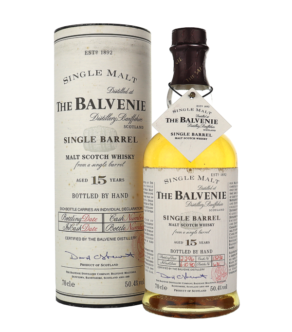 Balvenie 15 Years Old Single Barrel 1980, 70 cl, 50.4 % Vol. (Whisky), Schottland, Speyside, Destilliert: 06.10.1980 Abgefllt: 02.02.1996  Fass Nummer: 13294 