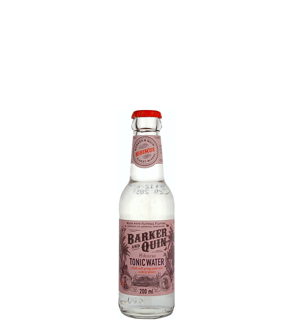 Barker & Quin Hibiscus Tonic Water, 20 cl, 0 % Vol., , This floral-enriched tonic is made with natural hibiscus, honeybush and real quinine. This flavor arrangement complements various gins, but is also delicious as a refreshing non-alcoholic drink.  Barker & Quin: In 1827, the legendary John Ross walked from Port Natal to Delagoa Bay for essential supplies and medicines to get. On this journey he had two special companions at his disposal... Introducing Barker, the brave Fox Terrier, who understood the laws of the jungle only too well, and Quin the