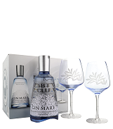 Gin Mare Mediterranean Gin gift box with 2 glasses 42.7%vol, 70cl