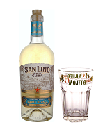 San Lino Ron de Cuba CARTA BLANCA Superior , mit Mojito Glas 40%vol, 70cl (Rum)